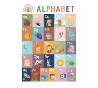 Educational Posters, Learning Charts, 16.54x11.02x0.16 Inches Boho Style Design and Interactive Board Feature, Teaching Set for Boys, Girls, Preschoolers, Travel, Home, Skill Development, School