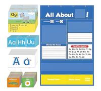 Educational Posters - Paper, 5.91 x 4.72 inches, Pocket Chart Learning Tool | Door Hanging Letter Recognition and Handwriting Practice System for Homeschool, Preschool, Nursery, Classroom