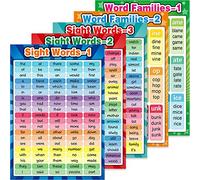 Educational Posters Sight Words and Word Families Posters Educational Charts, Classroom Decorations Learning Charts for Preschool, Kindergarten, Nursery, Homeschool, Playroom Decor