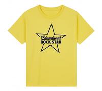 Educational Rock Star School Learning Education Kids Boys T-Shirt Classroom Apparel for Students Back Novelty Yellow 7-8Y