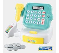 Educational Role-Playing Toys for Kids - Pretend Cashier Shopping Simulation Set - Interactive Game for Learning and in Early Childhood Development (Blue, One Size)