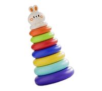 Educational Rotating Stacking Rings Game for Kids Hands-on Learning Toy Early Education Teaching Aid Set Rainbow Stacking Rings