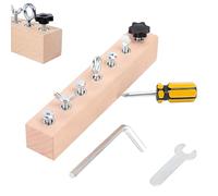 Educational Screw-Tightening Busy Board, 2026 New Activity Board with Wooden Screwdriver Set, Hand-Eye Coordination Learning Activity Board, Strengthen Fingers, Focus Longer (Style 2)