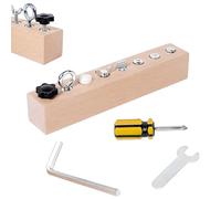 Educational Screw-Tightening Busy Board, 2026 New Activity Board with Wooden Screwdriver Set, Hand-Eye Coordination Learning Activity Board, Strengthen Fingers, Focus Longer (Style 3)