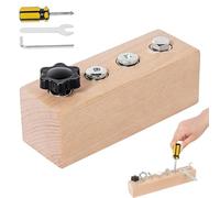 Educational Screw-Tightening Busy Board, Activity Board with Wooden Screwdriver Set, Interactive Learning Tool for Hand-Eye Coordination & Focus Development (4-hole)