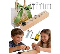 Educational Screw-Tightening Busy Board - Keep Little Hands Busy & Learning, Complete Screwdriver Set for Montessori-Style Multiple Difficulty Level Learning Develop Practical Skill Focus Longer (7)