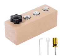 Educational Screw-Tightening Busy Board,Montessori Activity Board with Wooden Screwdriver Set,Fine Motor Skills Learning,for Hand-Eye Coordination & Focus Development Longer Strengthen Fingers (4)