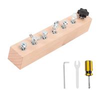 Educational Screw-Tightening Busy Board,Montessori Activity Board with Wooden Screwdriver Set,Fine Motor Skills Learning,for Hand-Eye Coordination & Focus Development Longer Strengthen Fingers (7)