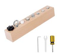 Educational Screw-Tightening Busy Board,Montessori Activity Board with Wooden Screwdriver Set,Fine Motor Skills Learning,for Hand-Eye Coordination & Focus Development Longer Strengthen Fingers (8)