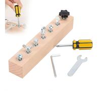 Educational Screw-Tightening Busy Board,Montessori Activity Board Wooden Screw Driver Activities Tools,Fine Motor Skills Learning Toy,Basic Skills Educational Sensory Learning Toy