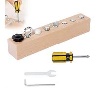 Educational Screw-Tightening Busy Board,Montessori Activity Board Wooden Screw Driver Activities Tools,Fine Motor Skills Learning Toy,Basic Skills Educational Sensory Learning Toy