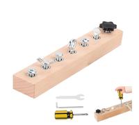 Educational Screw-Tightening Busy Board,Montessori Screwdriver Board Set, Wooden Kids Tool Set,Screwdriver Board,Montessori Busy Board, STEM Toys,Educational Fine Motor Skills Toy For Kids (7-Holes)