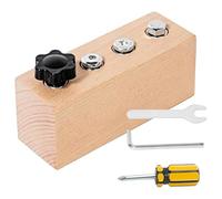 Educational Screw-Tightening Busy Board, Wooden Screwdriver Set for Fine Motor Skills & Hand-Eye Coordination, Portable Sensory Travel Activity for Toddlers (4 Holes)