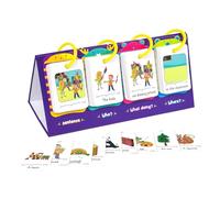 Educational Sentence Flipping Charts 80 Double Sided Vocabulary Flashcards Kids Early Learning Card for Preschoolers Children's English Sentence Practice