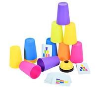 Educational Stacking Cups Game Set for Development - Building Block Toys Intelligent Play for Children - Sports Activity Ideal Skill Enhancement (A, One Size)