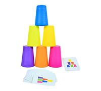 Educational Stacking Cups Game Set for Development - Building Block Toys Intelligent Play for Children - Sports Activity Ideal Skill Enhancement (B, One Size)