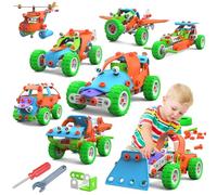 Educational STEM Building Toys for Kids Ages 4-8,10-in-1 Creative Construction Kit with Tools, 185PCS Educational Engineering Building Toy Set for Boys Girls, Learning Gift for 4 5 6 7 8 9 Year Old