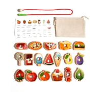 Educational String Beaded Toys, 2025 Upgrade Wooden Threading Beads Set, Preschool Threading Stringing Toys Games, Fine Motor Skills Lacing Beads Toys for Kids Toddlers 3 4 5 Year Old Boys Girls