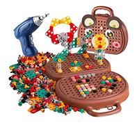 Educational Toolbox With Interactive Drill Screwdriver Tool Set Puzzle Ideal for Preschoolers Encouraging Learning Through Play and Creativity for Boys and Girls 3 to 10 Years (C, One Size)