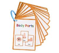 Educational Vocabulary Cards - 15 Body Parts Set, Compact English Game, Sustainable Learning Material | Preschool Flashcard for Early Teaching, Classroom Study