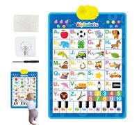 Educational Wall Map, Electronic Alphabet Wall Map Electronic Interactive | Music Poster Children Learning Toy Christmas Birthday Girls 2-4 Children 3 4 6+ Preschool Boys Girls Homeschoo