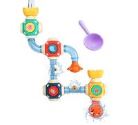 Educational Water Pipe Toys - Creative Wall Bath Activity, Colorful Flow Construction | Suction Cup Playset, Interactive Learning Tool For Preschool Kids Boys Girls Nursery Bathtub Outdoor Home Center