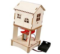 Educational Wind Power Model House Science Project Assembly Set for Children Hands on Learning Activity Wooden Wind Power Plant Cabin Model