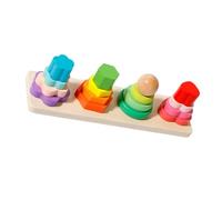 Educational Wooden Geometric Shape Sorting and Stacking Toy for Infants Thinking and Color Recognition Safe Educational Blocks Toddler Stacking Nesting Skill Builder