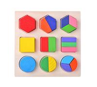 Educational Wooden Geometric Shapes Montessori Puzzle Sorting Bricks for Preschool Learning Math Game for Babies and Toddlers (A, One Size)