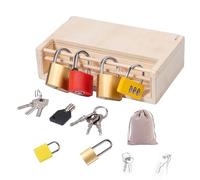 Educational Wooden Keys Toy - montesoori Lock Set, Learning Activity Material | STEM Preschool Home Classroom Gift Suitable Fine Motor Skill Development Cognitive Problem Solving Children Play