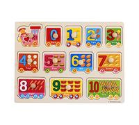 Educational Wooden Peg Puzzles Set For Children Learning Alphabet Numbers Fruits Animals And Vehicles Shapes And Colors Recognition Skills (O, One Size)