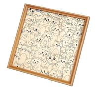 Educational Wooden Puzzle Cats Shaped Coloring Kits with Lasering Cut for Frame Building Enhances Creativity Wooden Puzzle Gift