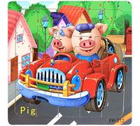 Educational Wooden Puzzle Toy for Children - Shape and Colorful for Boys and Girls from 18 Months - Interactive Learning Experience (C, One Size)