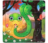 Educational Wooden Puzzle Toy for Children - Shape and Colorful for Boys and Girls from 18 Months - Interactive Learning Experience (H, One Size)