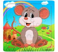 Educational Wooden Puzzle Toy for Children - Shape and Colorful for Boys and Girls from 18 Months - Interactive Learning Experience (A, One Size)