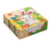 Educational Wooden Puzzle Toy for Kids - 9 Big Pieces Enhancing Skills and Early Learning through Gameplay (White, One Size)