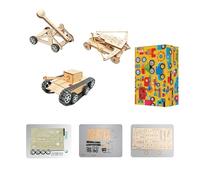 Educational Wooden STEM Assembly Kits for Children from 6 Years Old - 4 Themes: Land, Sea & Air Mechanical Defense Machines Green Energy Everyday Technologies (Mechanical Defense Machines)