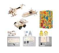 Educational Wooden STEM Assembly Kits for Children from 6 Years Old - 4 Themes: Land, Sea & Air Mechanical Defense Machines Green Energy Everyday Technologies (Land, Sea & Air)