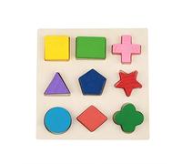 Educational Wooden Toy, Children Geometric Shape Block Building Puzzle Cognitive Matching Early Learning Tool Set(#1)