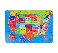 Educational Wooden Usa Map Jigsaw Puzzle for Kids Age 4-8 | Interactive Geography Learning Toy | Engaging Multicolor Design for Family Fun and Bonding