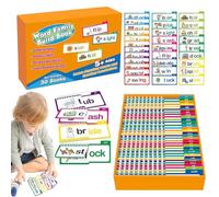 Educational Word Family Cards - Structured Rhyme Groups, Child-Safe Rounded Edges, Visual Learning Icons, Lightweight Handling Design | Foundational Language Support Added To Homeschool Lessons