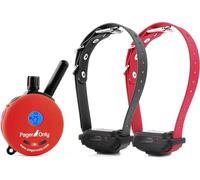 Educator 1/2 Mile Dog Training Pager Only, 100 Levels of User Selected Safe Humane Vibration or Tone, Waterproof, Odorproof Biothane Collar, Night Light, Rechargeable, Service Dog Approved, 2 Dog, Red