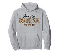 educator Nurse Leopard Hearts Team Squad Matching Pullover Hoodie