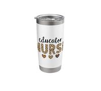 Educator Nurse Leopard Hearts Team Squad Matching Stainless Steel Insulated Tumbler