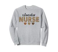 educator Nurse Leopard Hearts Team Squad Matching Sweatshirt