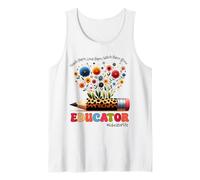 Educator Teach Love Watch Them Grow Flowers Pencil Tank Top