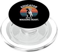 Educator With A Wagging Heart Teacher Dog Lover PopSockets PopGrip for MagSafe