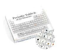 EduCience Periodic Table with Real Elements (16 x 12 x 2.7) - Modern Acrylic Resin Table with 118 Elements - 3D Educational Methacrylate Poster - Chemistry Gift for Students, Teachers, Classrooms … (N