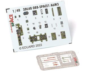 Edudo EDU3DL48088 1/48 Space Mitsubishi Zero Ship Fighter Aircraft 32 Type Interior 3D Decal Etched Parts Set (for Edual) Plastic Model Decal
