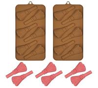 EDUEE Halloween Silicone Mold Witch Broom Chocolate Molds 2pcs Witch's Broom Pretzel Rod Candy Cookie Mold (3.15 x 1.5inch)